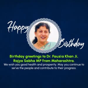 Dr. Fauzia Khan Birthday marketing poster