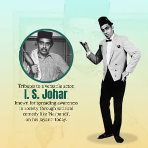 I. S. Johar Jayanti marketing flyer