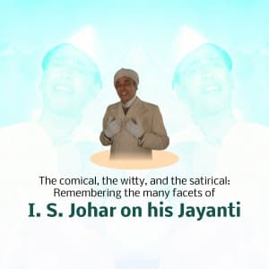 I. S. Johar Jayanti whatsapp status poster