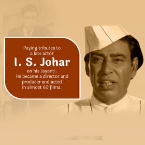 I. S. Johar Jayanti Facebook Poster