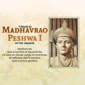 Madhavrao Peshwa Jayanti advertisement banner