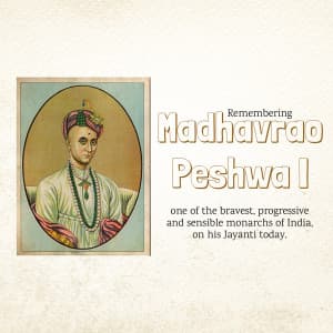 Madhavrao Peshwa Jayanti marketing poster
