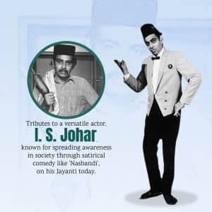 I. S. Johar Jayanti event advertisement