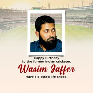 Wasim Jaffer birthday event advertisement