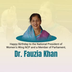 Dr. Fauzia Khan Birthday graphic