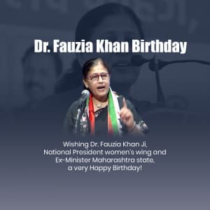 Dr. Fauzia Khan Birthday marketing flyer