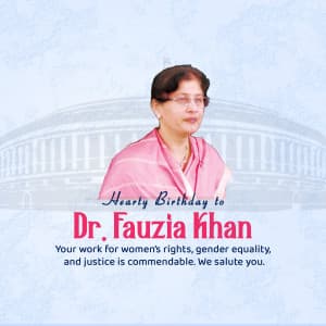 Dr. Fauzia Khan Birthday whatsapp status poster