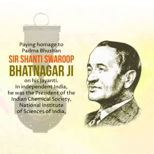 Sir Shanti Swaroop Bhatnagar Jayanti greeting image