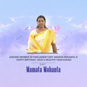 Smt. Mamata Mohanta Birthday whatsapp status poster