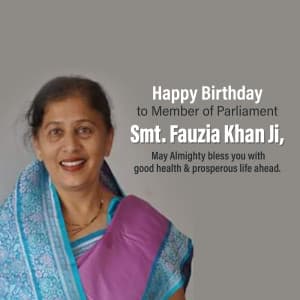 Dr. Fauzia Khan Birthday Facebook Poster