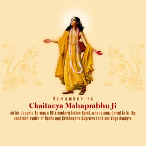 Chaitanya Mahaprabhu Jayanti (Gaura Purnima) advertisement banner