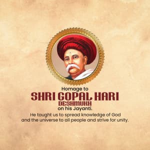 Gopal Hari Deshmukh Jayanti poster Maker