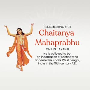 Chaitanya Mahaprabhu Jayanti (Gaura Purnima) ad post