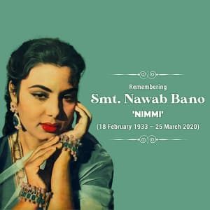 Nawab Bano Nimmi Jayanti event advertisement