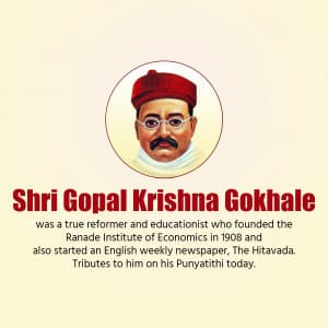 Gopal Krishna Gokhale Punyatithi Facebook Poster