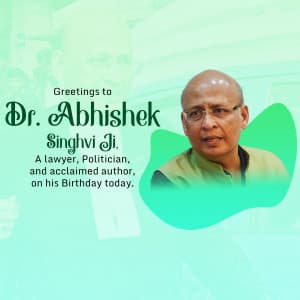 Dr. Abhishek Singhvi Birthday greeting image