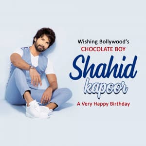 Shahid Kapoor - Birthday whatsapp status poster
