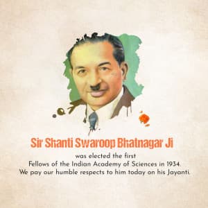 Sir Shanti Swaroop Bhatnagar Jayanti Facebook Poster