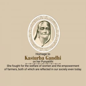 Kasturba Gandhi Punyatithi creative image