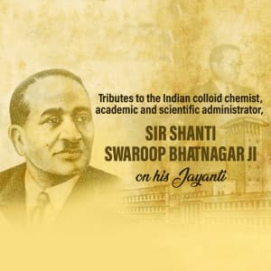 Sir Shanti Swaroop Bhatnagar Jayanti poster Maker