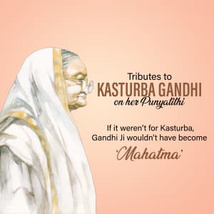 Kasturba Gandhi Punyatithi whatsapp status poster