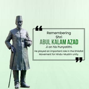 Abul Kalam Azad Punyatithi creative image