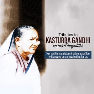 Kasturba Gandhi Punyatithi Facebook Poster