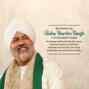 Baba Hardev Singh Jayanti marketing flyer