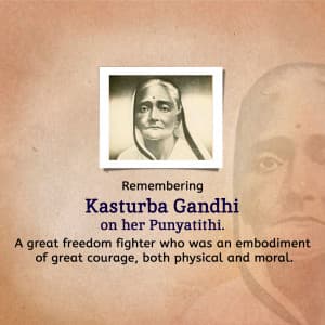 Kasturba Gandhi Punyatithi poster Maker