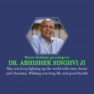 Dr. Abhishek Singhvi Birthday marketing poster