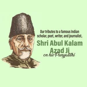 Abul Kalam Azad Punyatithi poster Maker