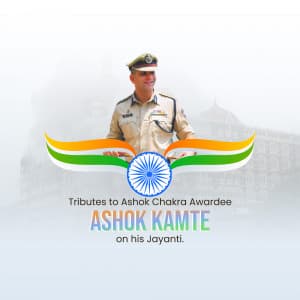 Ashok Kamte Jayanti whatsapp status poster