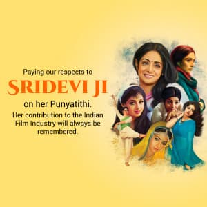 Sridevi Punyatithi event advertisement