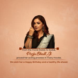 Pooja Bhatt Birthday Facebook Poster