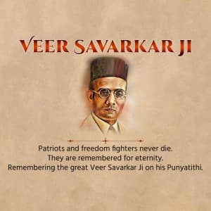 Vinayak Damodar Savarkar Punyatithi greeting image