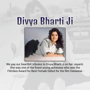 Divya Bharti Janam Jayanti event advertisement