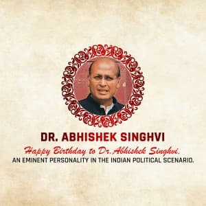 Dr. Abhishek Singhvi Birthday marketing flyer