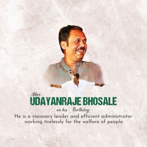 Udayanraje Bhosale Birthday whatsapp status poster