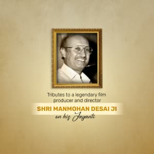 Manmohan Desai Jayanti marketing flyer