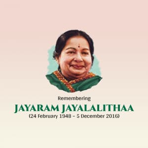 Jayaram Jayalalithaa Jayanti advertisement banner