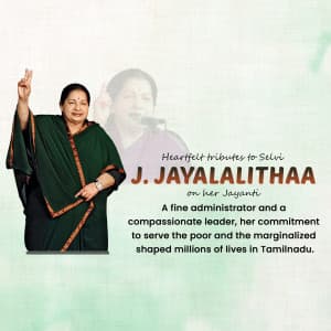 Jayaram Jayalalithaa Jayanti ad post