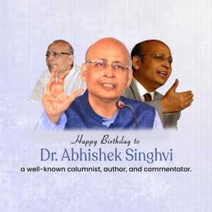 Dr. Abhishek Singhvi Birthday Facebook Poster