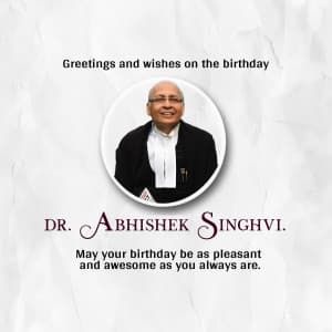 Dr. Abhishek Singhvi Birthday poster Maker