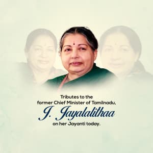 Jayaram Jayalalithaa Jayanti greeting image