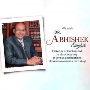 Dr. Abhishek Singhvi Birthday event advertisement