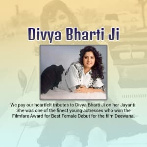 Divya Bharti Janam Jayanti event poster