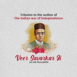 Vinayak Damodar Savarkar Punyatithi whatsapp status poster