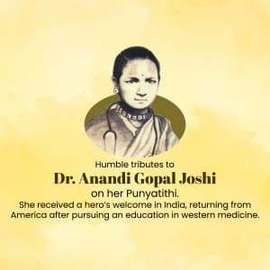 Anandi Gopal Joshi Punyatithi Facebook Poster