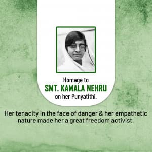 Kamala Nehru Punyatithi poster Maker