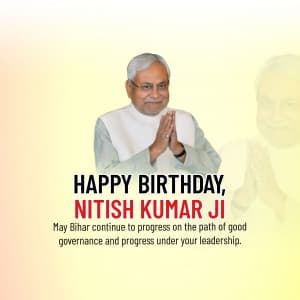 Nitish Kumar Birthday whatsapp status poster
